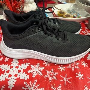 Hoka Black and White Athletic Shoes